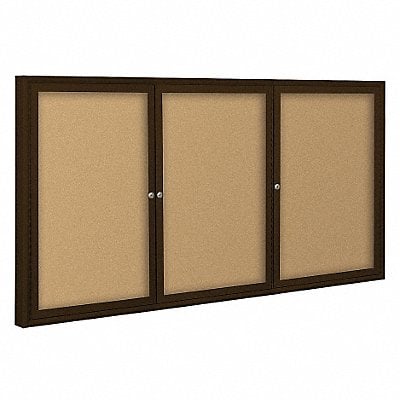 Enclosed Bulletin Board Coffee 3 Door MPN:94PCG-I