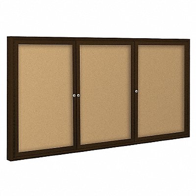 Enclosed Bulletin Board Coffee 3 Door MPN:94PCH-I