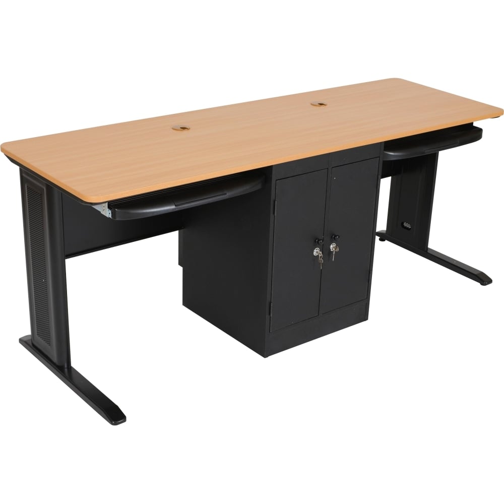 Balt LX 72 Workstation - Teak - Rectangle Top - 72in Table Top Width x 24in Table Top Depth x 0.75in Table Top Thickness - Assembly Required - Steel, Polyvinyl Chloride (PVC) MPN:89844