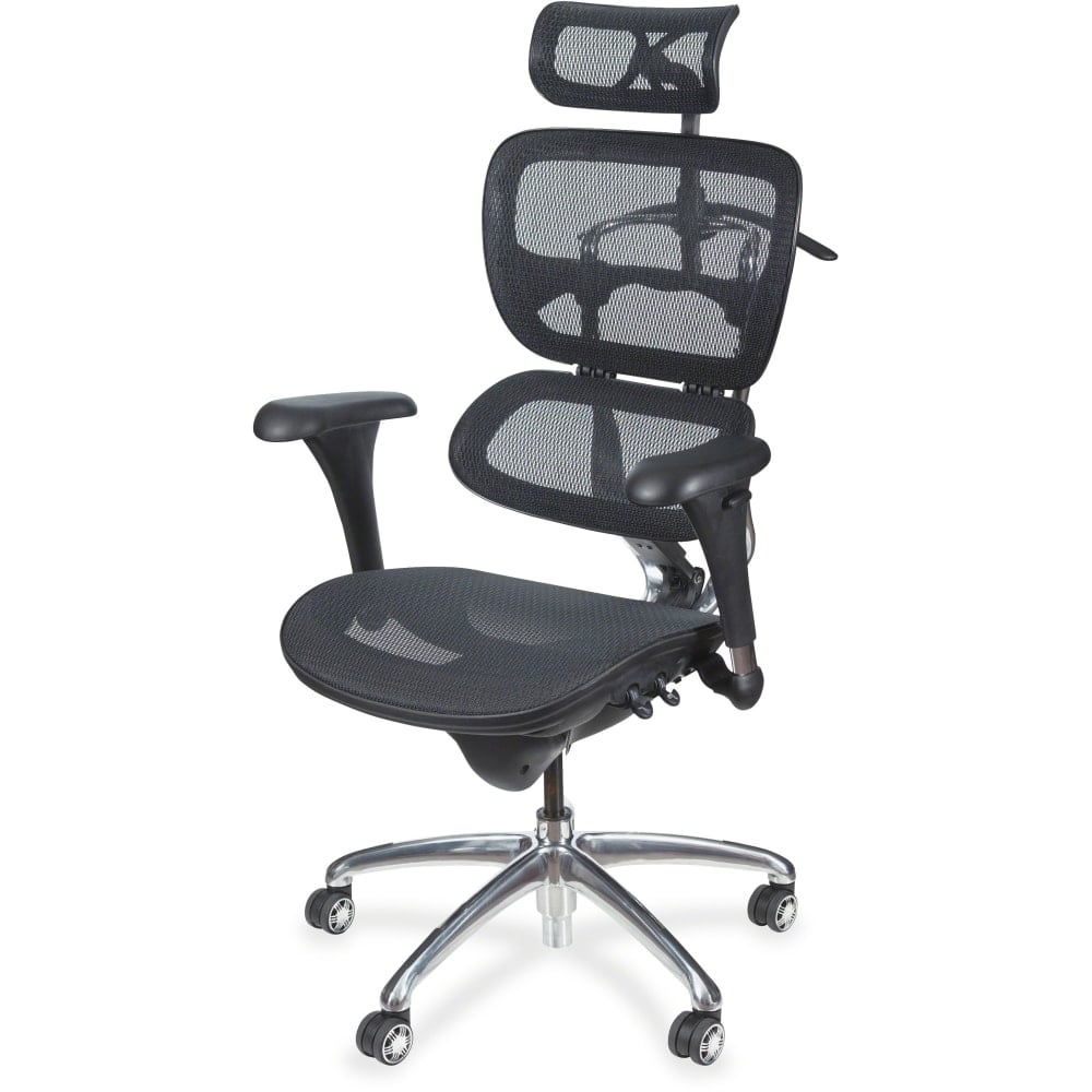 MooreCo Butterfly Ergonomic Mesh High-Back Executive Chair, Chrome/Black MPN:34729