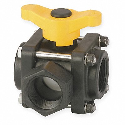 Poly Ball Valve 3-Way FNPT 1-1/4 in MPN:V125SL