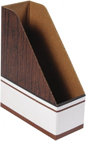 Pack of (12) White & Wood Grain Magazine Stands MPN:FEL07223