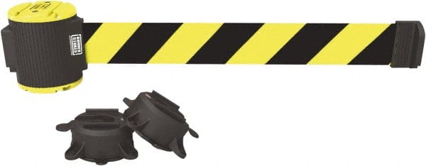 Magnetic-Mount Retractable Belt Barrier: Black & Yellow, 30' Belt Barrier Length MPN:MH5007