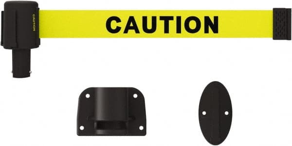 Pedestrian Barrier: Polyester, Yellow, Wall Mount MPN:PL4106-DS