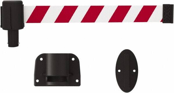 Pedestrian Barrier: Polyester, Red & White, Wall Mount MPN:PL4126