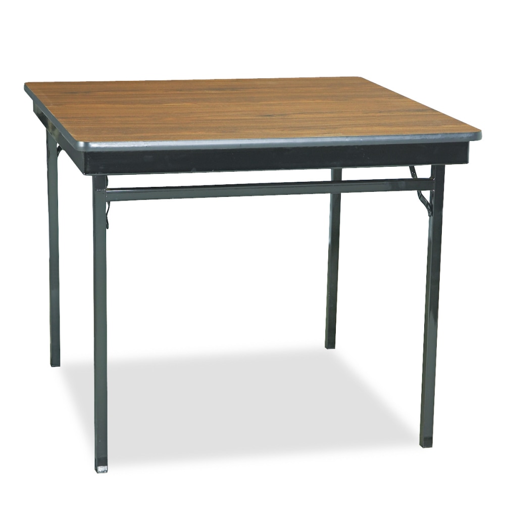 Barricks Special Size Folding Table, Square, 36inW x 36inD, Black/Walnut MPN:CL36WA