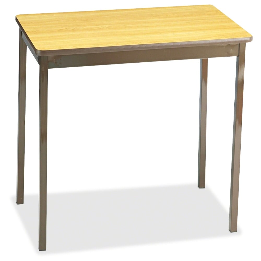 Barricks Utility Table - Laminated Rectangle, Light Oak Top - Square Leg Base - 4 Legs - 30in Table Top Length x 18in Table Top Width x 0.75in Table Top Thickness - 30in Height - Assembly Required - Steel MPN:UT183030LQ