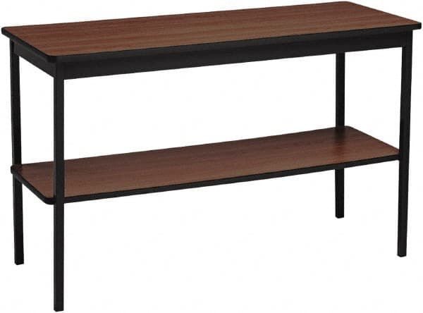 Utility Table: Walnut & Black Laminate Table Top, Rectangle, 18