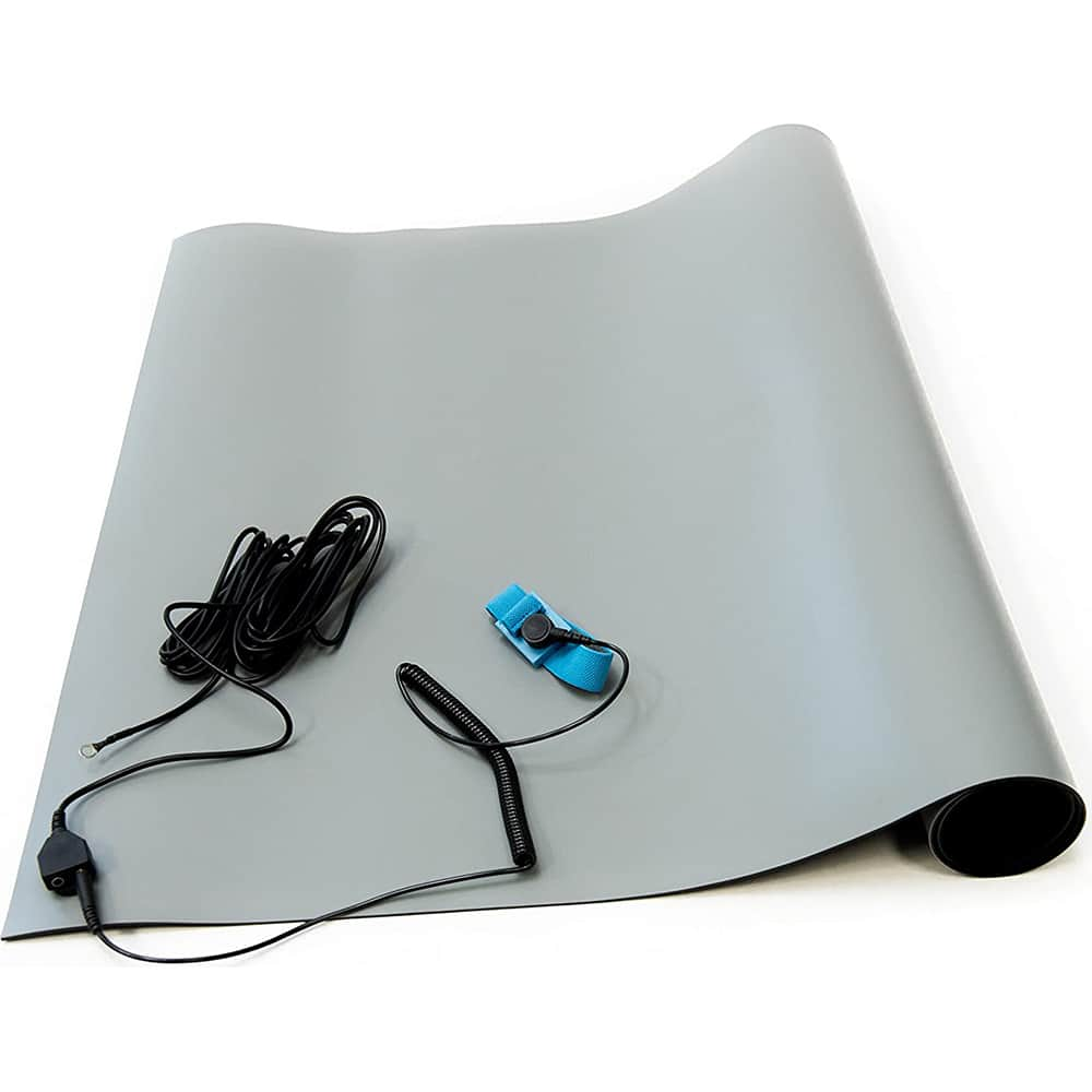 Anti-Static Table Mat: Rubber, 3' OAL, 2' OAW, 0.08