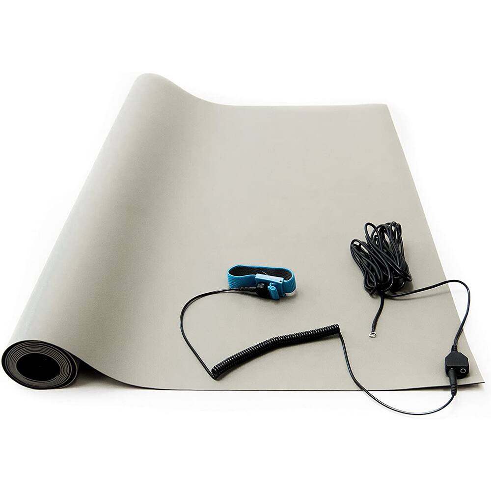 Anti-Static Table Mat: Static Dissipative, Rubber, 2' OAL, 1.33' OAW, 0.06