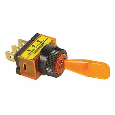 Toggle Switch SPST Amber Panel Mount MPN:20502