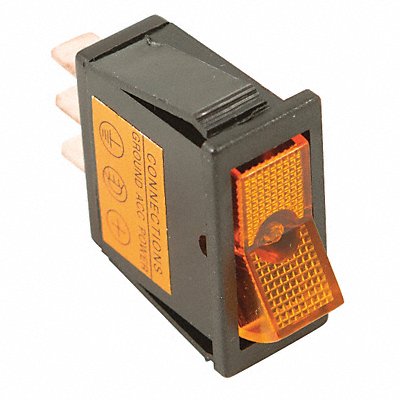 Rocker Switch 1/4 Male Terminal Amber MPN:20531