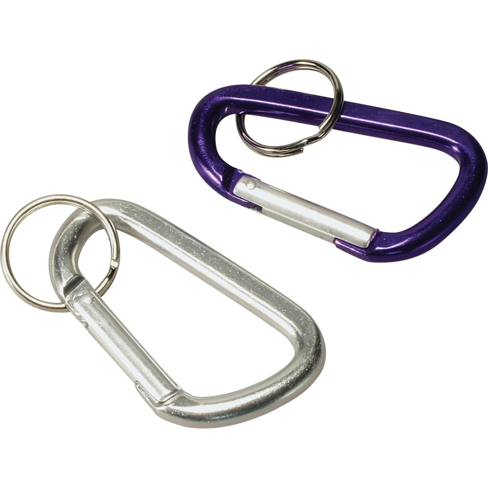 Baumgartens 3in Carabiner Key Ring - Aluminum - 1 Each - Assorted (Min Order Qty 15) MPN:41020