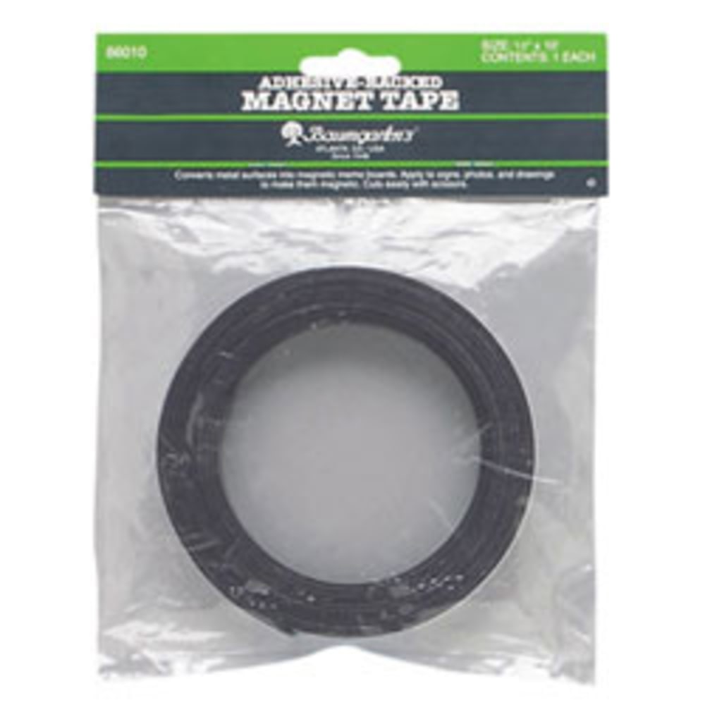 Baumgartens Zeus Magnetic Labeling Tape, 1in x 100ft, Black MPN:66100