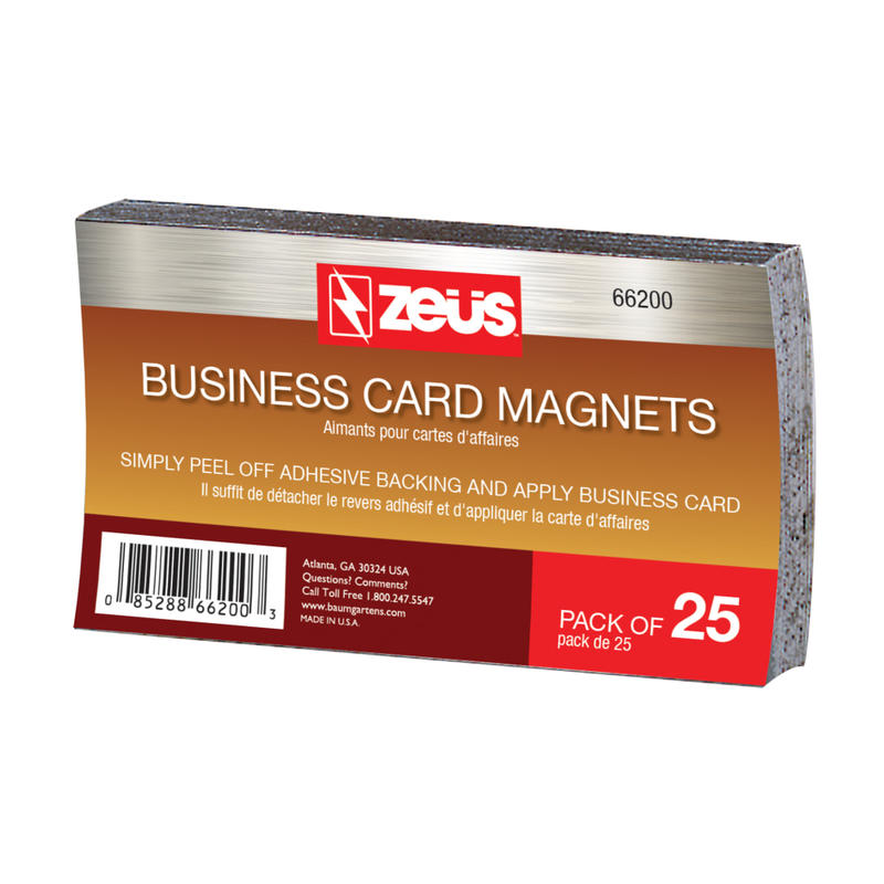 Baumgartens Business Card Magnets, 2in x 3 1/2in, Black, Pack Of 25 (Min Order Qty 8) MPN:66200