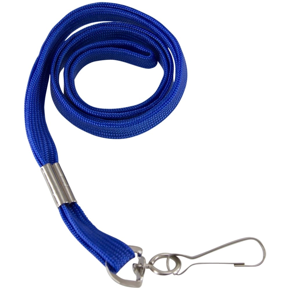 SICURIX Flat Metal Hook Lanyard - 100 / Pack - 0.4in Width x 36in Length - Blue (Min Order Qty 2) MPN:65613