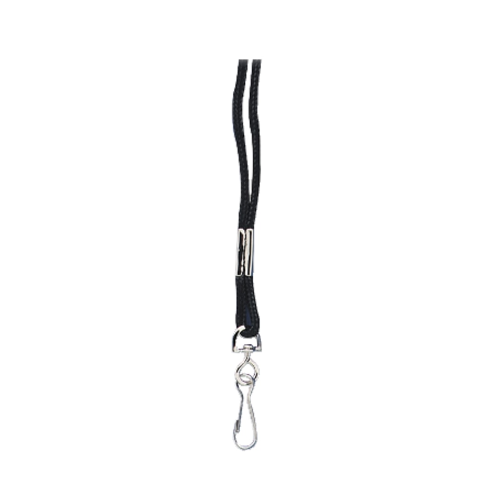 Baumgartens Round Lanyard, 36in, Black, Pack of 12 (Min Order Qty 8) MPN:68939