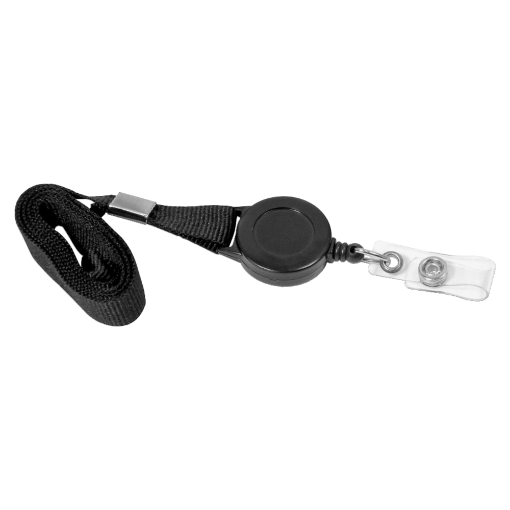 SICURIX Lanyard Card Reel - 12 / Pack - 36in Length - Black MPN:68979