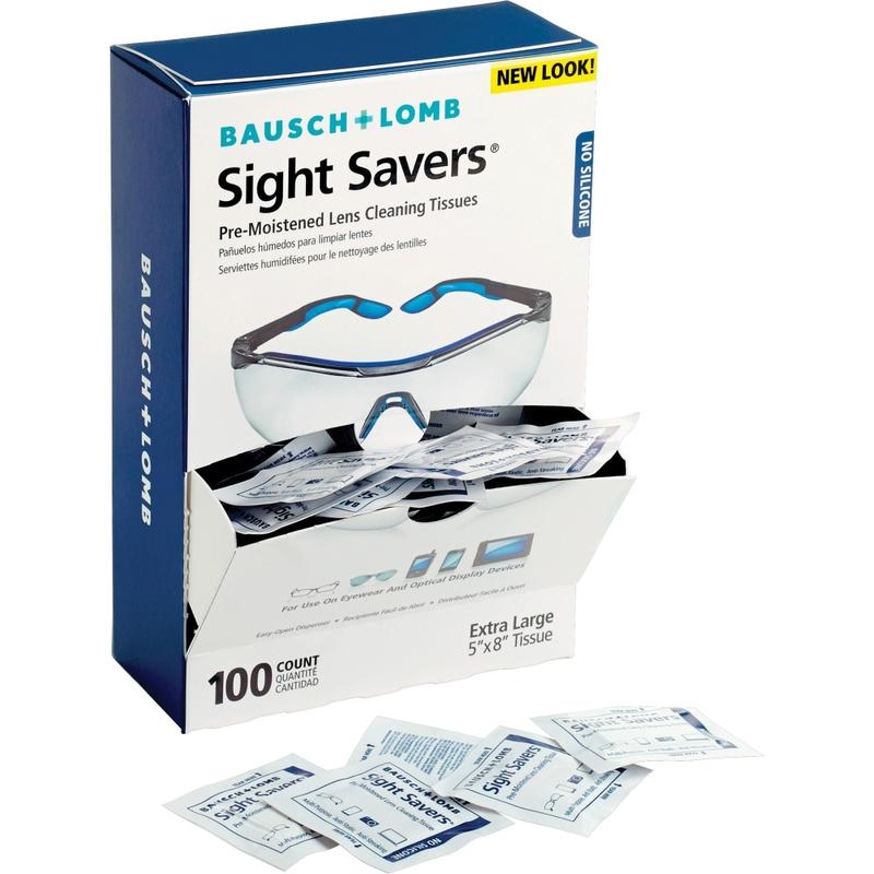 Bausch & Lomb Sight Savers Lens Cleaning Tissues - For Reading Glasses, Eyeglasses, Monitor, Camera Lens - Anti-fog, Anti-static, Pre-moistened, Silicone-free, Individually Wrapped - 100 / Box - 1000 / Carton - Multi MPN:8574GMCT