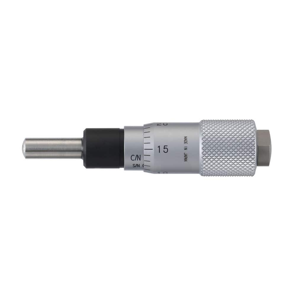 Mic Head, 0-13mm, 0.01mm, Spherical Face, Plain, 9.5mm, Fine Spindle Feed MPN:148-132-10