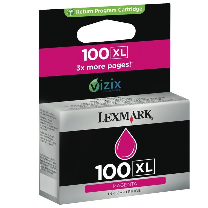 Lexmark 100XL Magenta High-Yield Ink Cartridge, 14N1055 (Min Order Qty 3) MPN:14N1070