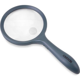 Carson Optical LED Lighted Hand-Held 2x Magnifier with 4.5x Spot Lens - Pkg Qty 4 HM-44