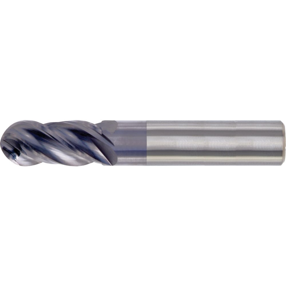 Ball End Mills, Mill Diameter (Inch): 1/2 , Mill Diameter (Decimal Inch): 0.5000 , Mill Diameter (mm): 12.70 , Number Of Flutes: 4  MPN:C80114