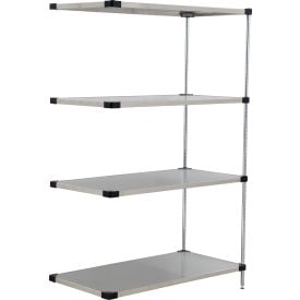 Nexel® 4 Shelf Stainless Steel Solid Shelving Unit Add On 36