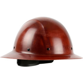 Wolfjaw™ Full Brim Smooth Dome Hard Hat Non-Vented Textile Suspension Natural Brown 280-HP1481R-81