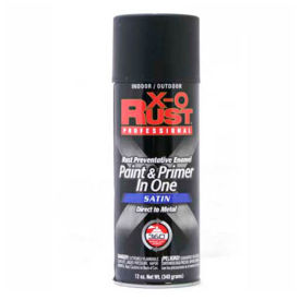 X-O Rust 12 oz. Aerosol Rust Preventative Paint & Primer In One Satin Black - 125735 125735