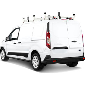 Vantech H1 3 Bar Aluminum Ladder Roof Rack for Ford Transit Connect 2014-On White H1713W