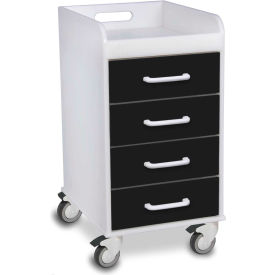 TrippNT™ Compact 4 Drawer Locking Medical Cart Black 14