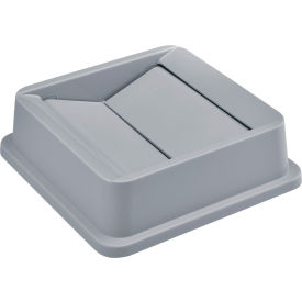 GoVets™ Square Plastic Trash Container Swing Lid - 35 & 55 Gallon Gray 441GY641