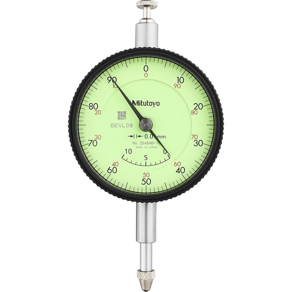 Dial Test Indicators, Minimum Measurement (mm): 0 , Maximum Measurement (mm): 10 , Accuracy (micro m): +/-0.015 , Indicator Style: Vertical  MPN:2048AB-10