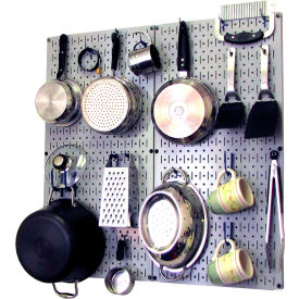 Wall Control Kitchen Pegboard Pack Storage & Organization Kit Gray/Blue 32