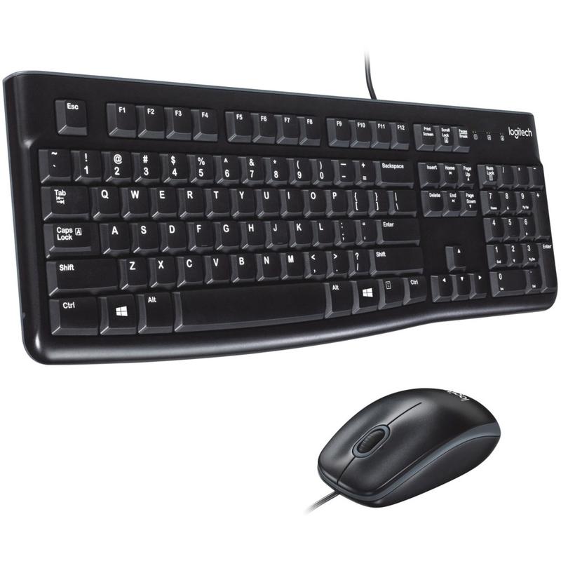 Logitech Wired Mouse and Keyboard for Desktop, Black, MK120 (Min Order Qty 3) MPN:920-002565