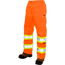 Tough Duck Pull On Ripstop Safety Rain Pants CSA Class 3 Level 2 M Fluorescent Orange S37411-FLOR-M