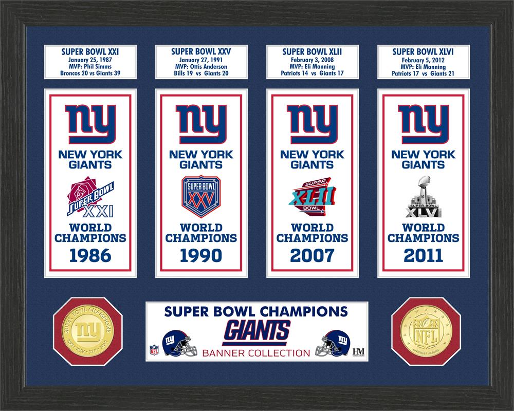 New York Giants Super Bowl Banner Collection Photo Mint MPN:PHOTO13702K