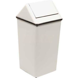 Witt Steel Square Swing Top Trash Can 21 Gallon White 1411HTWH