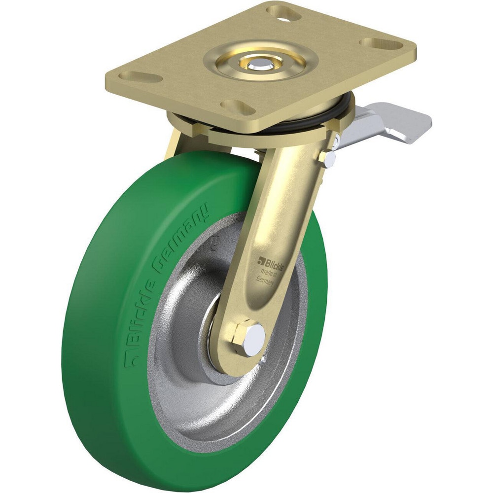 Top Plate Casters, Mount Type: Plate , Number of Wheels: 1.000 , Wheel Diameter (Inch): 8 , Wheel Material: Polyurethane , Wheel Width (Inch): 2  MPN:910510