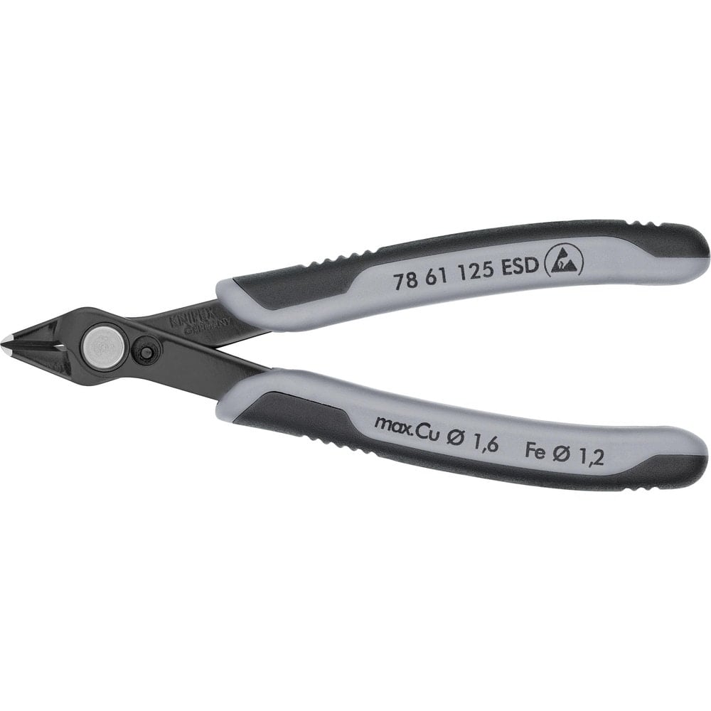 Cutting Pliers, Insulated: No , Overall Length (Inch): 5-1/2in , Head Style: Cutter , Cutting Style: Flush , Handle Color: Blue, Gray  MPN:78 61 125 ESD