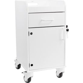 TrippNT™ Compact Bedside Cart 1 Locking Drawer White with White 53405