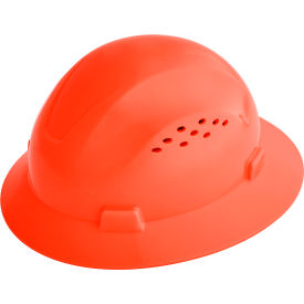 Jackson Safety Advantage Full Brim Hard Hat Vented 4-Pt. Ratchet Suspension Hi-Vis Orange 20825