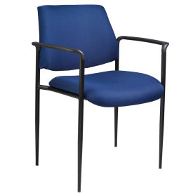 Boss Stacking Guest Chair with Arms - Fabric - Mid Back - Blue B9503-BE