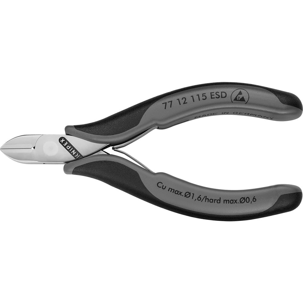 Cutting Pliers, Insulated: No , Overall Length (Inch): 5-1/2in , Head Style: Cutter, Diagonal , Cutting Style: Semi-Flush, Bevel , Handle Color: Blue, Gray  MPN:77 12 115 ESD