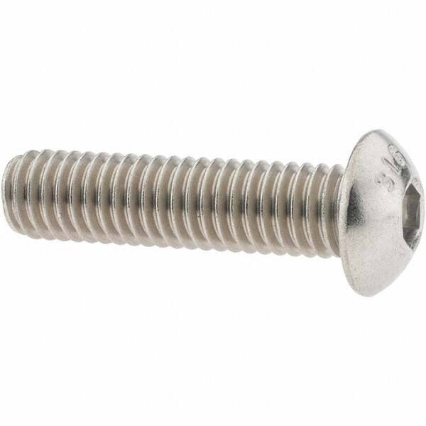 Button Socket Cap Screw: 3/8-16 x 1-1/2, Stainless Steel, Uncoated MPN:C56001288