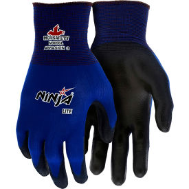 MCR Safety Ninja Lite Gloves 18 Gauge Nylon Shell Polyurethane Palm/Fingertips 12 Pairs N9696XXL