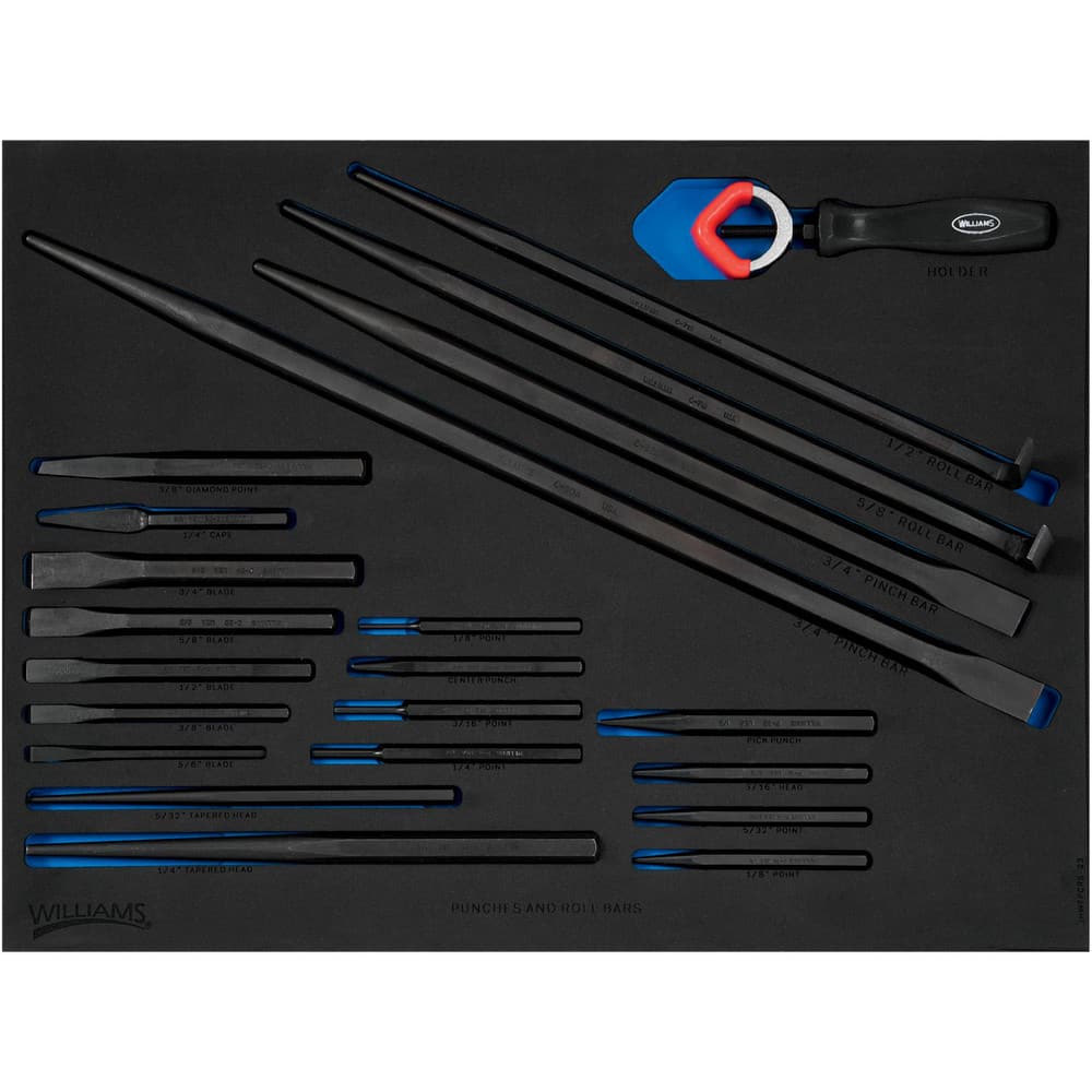 Chisel & Punch Sets, Set Type: Punch & Chisel Set , Material: Steel , Chisel Size: 3/8, 1/2, 5/8 , Punch Size: 1/8, 3/16, 1/4, 5/32, 3/4 , Insulated: No  MPN:JHWFPCRS-23