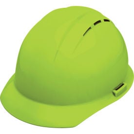 ERB® Americana® Vented Cap w/ Accessory Slots 4-Point Slide-Lock Suspension Hi-Viz Lime - Pkg Qty 12 WEL19250HL