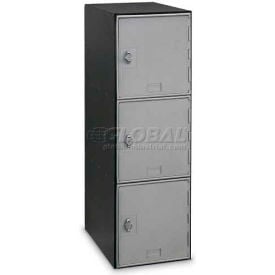 United Visual Products 3-Tier 3 Door Locker w/ Hasp Lock 11-1/2